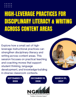 High Leverage Practices For Disciplinary Literacy & Writing Across Content Areas 